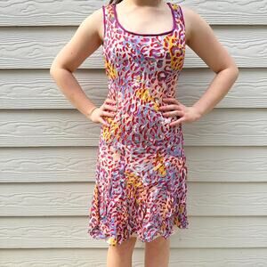 Paradise Plus NY Color Leopard Abstract Print Plus Size Dress